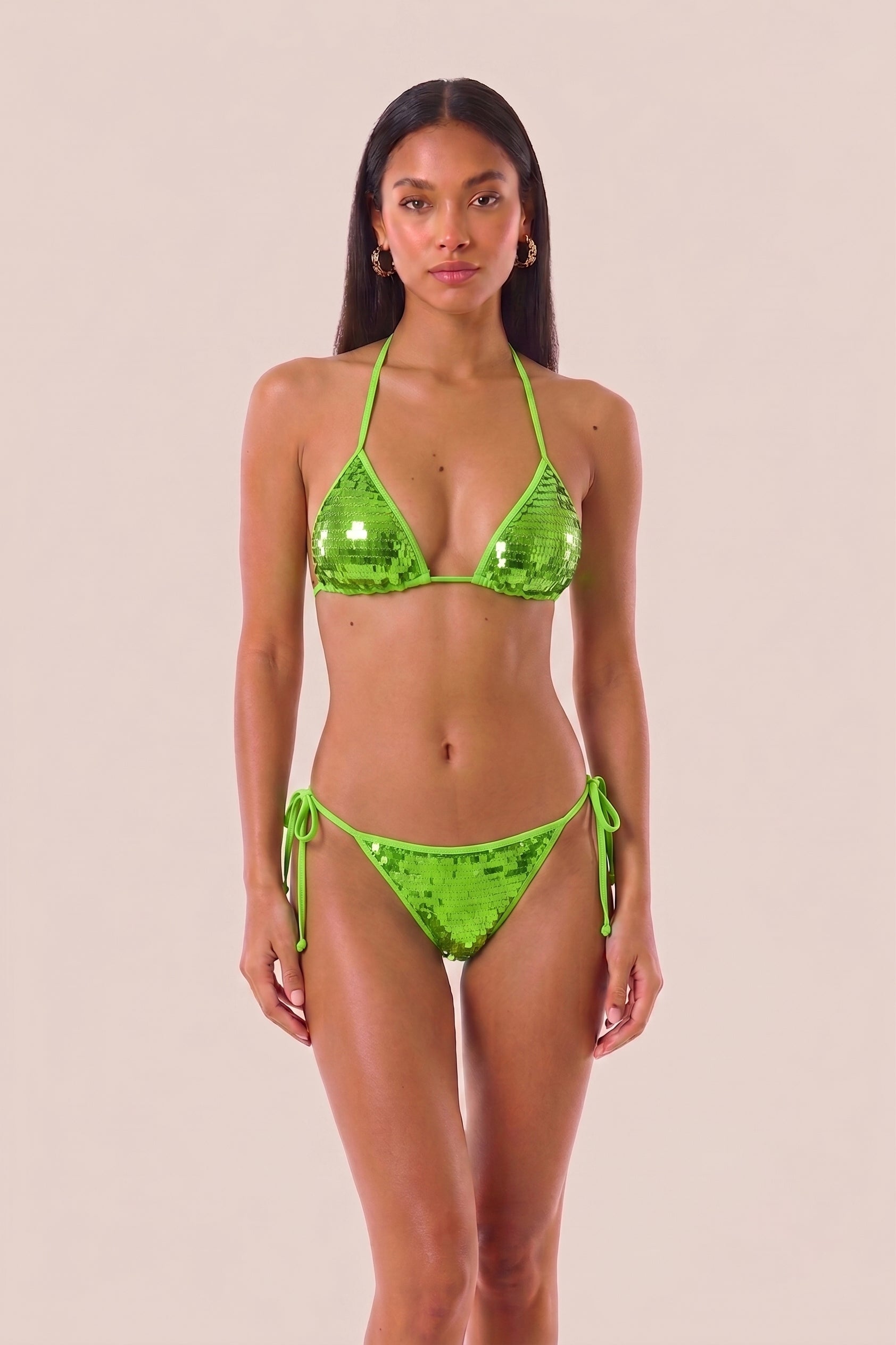 TRIANGOLO FASCIA PAILLETTES E SLIP LACCI
