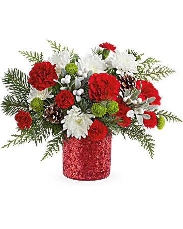 White | Carnations | Christmas Magic Bouquet | Same Day Flower Delivery by Teleflora