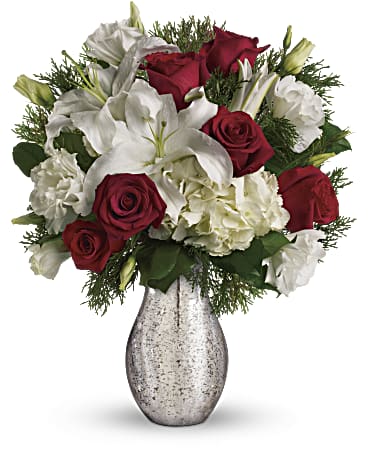 White | Mixed Bouquets | A Christmas Kiss | Same Day Flower Delivery by Teleflora