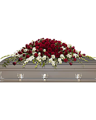 White | Mixed Bouquets | Garden Of Grandeur Casket Spray | Same Day Flower Delivery by Teleflora