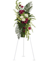White | Mixed Bouquets | Gerberas And Palms Spray | Same Day Flower Delivery by Teleflora