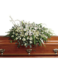 White | Mixed Bouquets | Grandest Glory Casket Spray | Same Day Flower Delivery by Teleflora