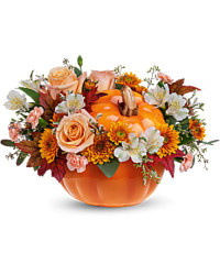 White | Mixed Bouquets | Hello Pumpkin Bouquet | Same Day Flower Delivery by Teleflora