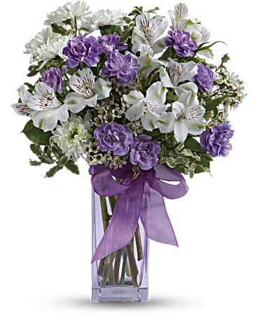 White | Mixed Bouquets | Lavender Laughter Bouquet | Same Day Flower Delivery by Teleflora