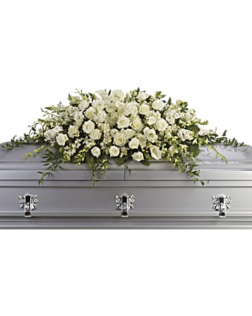 White | Mixed Bouquets | Purity And Peace Casket Spray | Same Day Flower Delivery by Teleflora