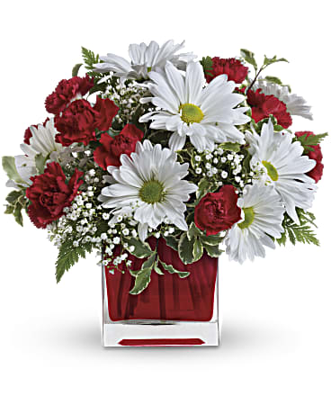 White | Mixed Bouquets | Red And White Delight Bouquet | Same Day Flower Delivery by Teleflora