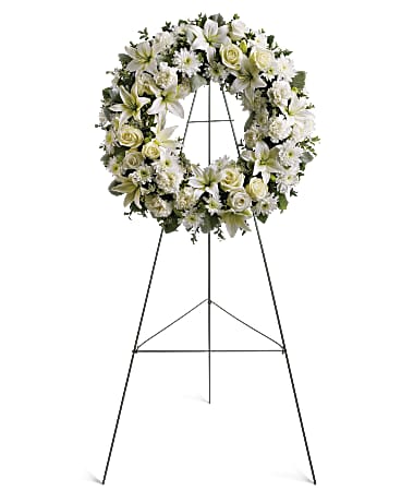 White | Mixed Bouquets | Serenity Wreath | Same Day Flower Delivery by Teleflora