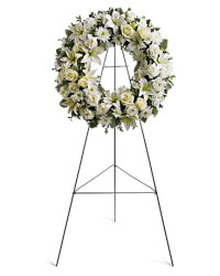 White | Mixed Bouquets | Serenity Wreath | Same Day Flower Delivery by Teleflora