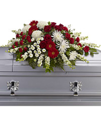 White | Mixed Bouquets | Strength And Wisdom Casket Spray | Same Day Flower Delivery by Teleflora