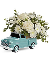 White | Roses | Classic Chevy Pickup Bouquet | Same Day Flower Delivery by Teleflora