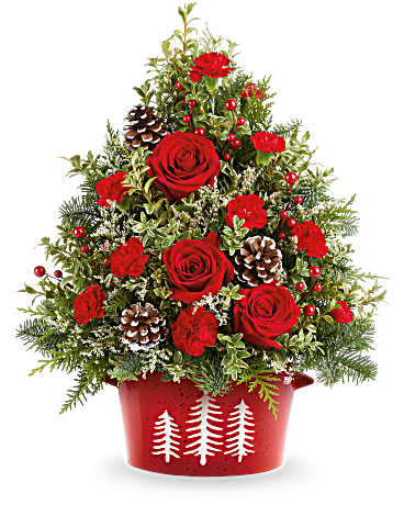 White | Roses | Holiday Traditions Tree | Same Day Flower Delivery by Teleflora