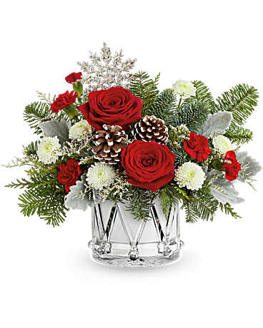 White | Roses | Little Drummer Joy Bouquet | Same Day Flower Delivery by Teleflora