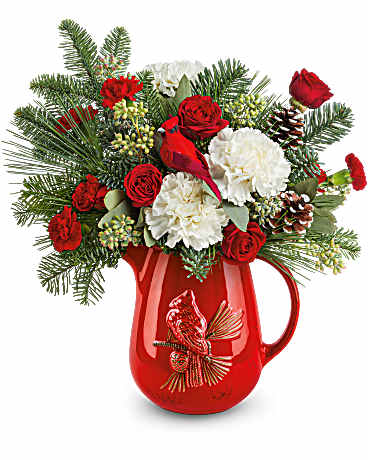 White | Roses | Scarlet Cardinal Bouquet | Same Day Flower Delivery by Teleflora