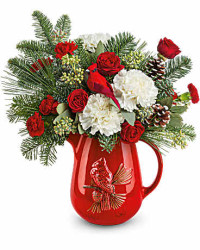 White | Roses | Scarlet Cardinal Bouquet | Same Day Flower Delivery by Teleflora