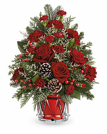 White | Roses | Yuletide Sparkle Tree | Same Day Flower Delivery by Teleflora