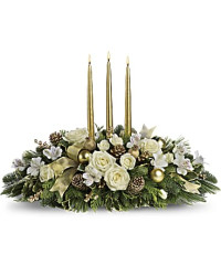White | Alstroemeria | Royal Christmas Centerpiece | Same Day Flower Delivery by Teleflora