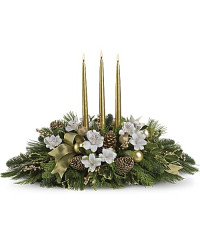 White | Alstroemeria | Royal Christmas Centerpiece | Same Day Flower Delivery by Teleflora