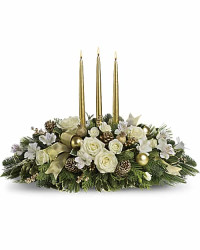 White | Alstroemeria | Royal Christmas Centerpiece | Same Day Flower Delivery by Teleflora