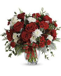 White | Carnations | Holiday Shine Bouquet | Same Day Flower Delivery by Teleflora