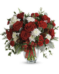 White | Carnations | Holiday Shine Bouquet | Same Day Flower Delivery by Teleflora