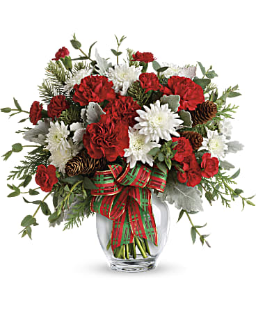 White | Carnations | Holiday Shine Bouquet | Same Day Flower Delivery by Teleflora