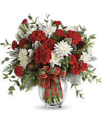 White | Carnations | Holiday Shine Bouquet | Same Day Flower Delivery by Teleflora