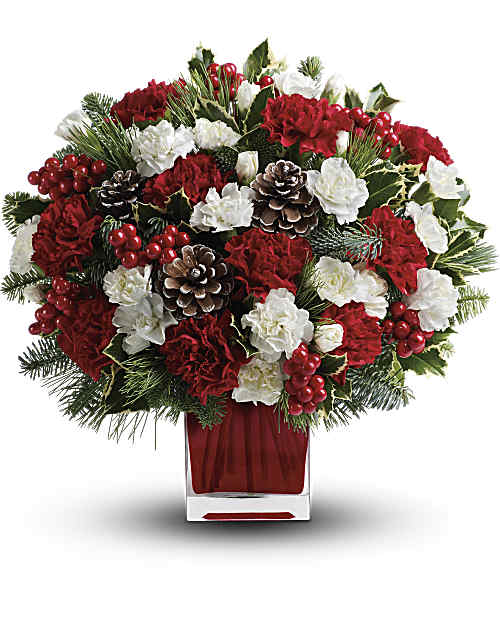 White | Carnations | Make Merry Bouquet | Same Day Flower Delivery by Teleflora