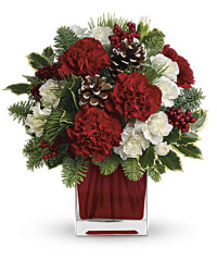 White | Carnations | Make Merry Bouquet | Same Day Flower Delivery by Teleflora