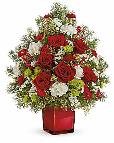 White | Carnations | Radiant Winter Tree Bouquet | Same Day Flower Delivery by Teleflora