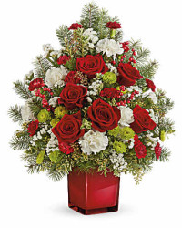White | Carnations | Radiant Winter Tree Bouquet | Same Day Flower Delivery by Teleflora