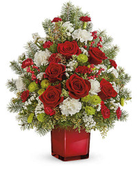 White | Carnations | Radiant Winter Tree Bouquet | Same Day Flower Delivery by Teleflora