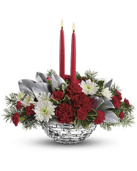 White | Carnations | Winter Magic Centerpiece | Same Day Flower Delivery by Teleflora