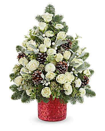 White | Chrysanthemums | Winter Whisper Tree | Same Day Flower Delivery by Teleflora