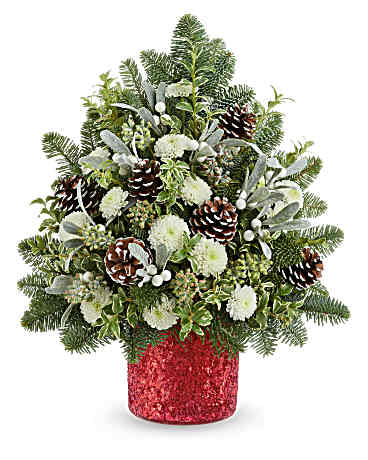White | Chrysanthemums | Winter Whisper Tree | Same Day Flower Delivery by Teleflora