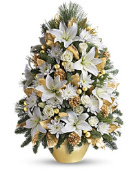 White | Lilies | Celebration Tree Bouquet | Same Day Flower Delivery by Teleflora