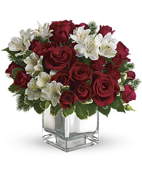White | Mixed Bouquets | Christmas Blush Bouquet | Same Day Flower Delivery by Teleflora