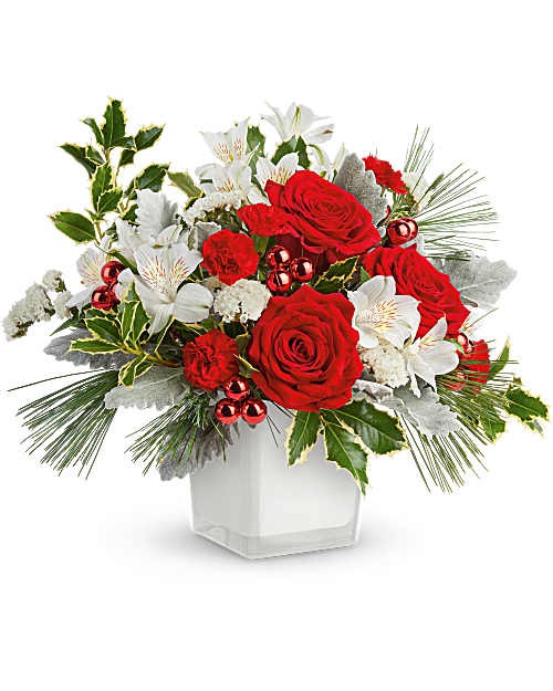 White | Mixed Bouquets | Festive Elegance Bouquet | Same Day Flower Delivery by Teleflora