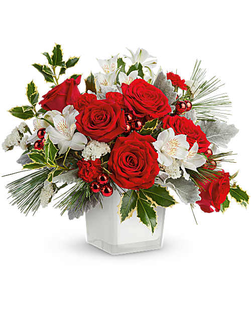 White | Mixed Bouquets | Festive Elegance Bouquet | Same Day Flower Delivery by Teleflora