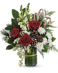 White | Mixed Bouquets | Festive Pines Bouquet | Same Day Flower Delivery by Teleflora