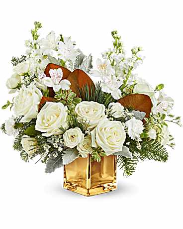 White | Mixed Bouquets | Golden Glitz Bouquet | Same Day Flower Delivery by Teleflora