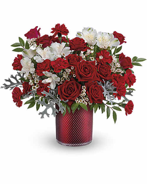 White | Mixed Bouquets | Heart Of Diamonds Bouquet | Same Day Flower Delivery by Teleflora