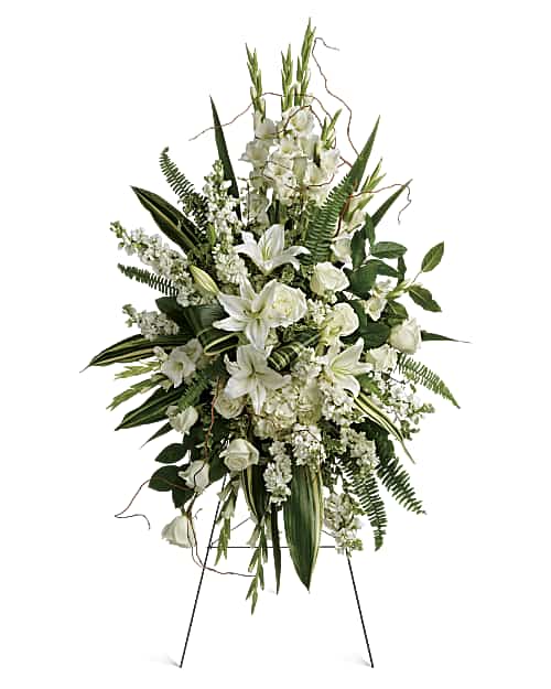 White | Mixed Bouquets | Heartfelt Sympathy Spray | Same Day Flower Delivery by Teleflora