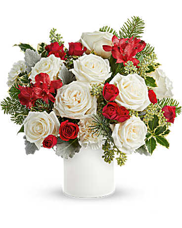 White | Mixed Bouquets | Holiday Joy Bouquet | Same Day Flower Delivery by Teleflora