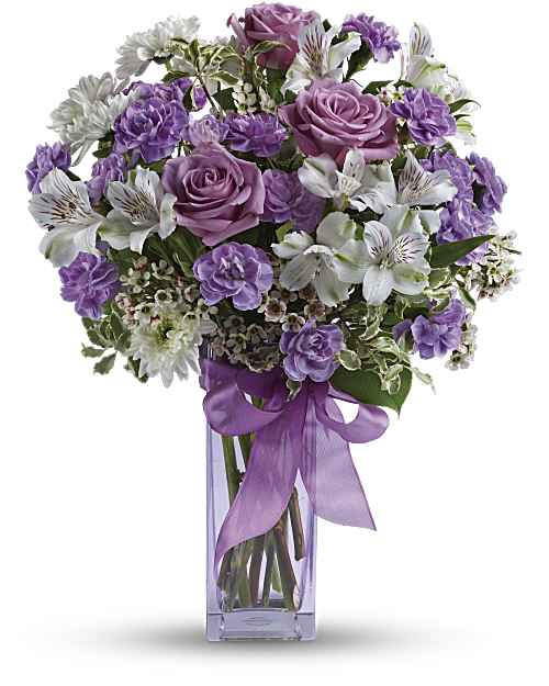 White | Mixed Bouquets | Lavender Laughter Bouquet | Same Day Flower Delivery by Teleflora