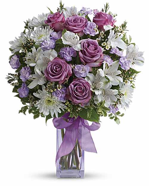White | Mixed Bouquets | Lavender Laughter Bouquet | Same Day Flower Delivery by Teleflora