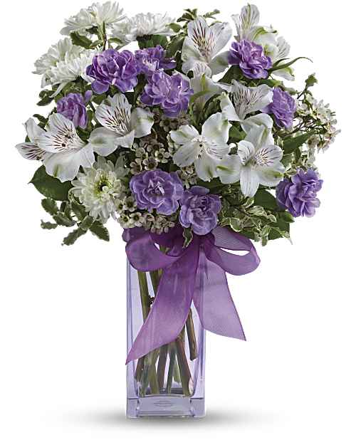 White | Mixed Bouquets | Lavender Laughter Bouquet | Same Day Flower Delivery by Teleflora