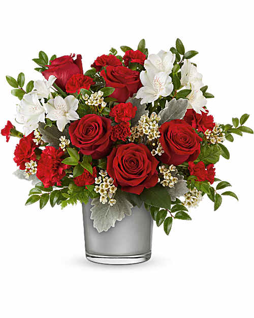 White | Mixed Bouquets | Midnight Kiss Bouquet | Same Day Flower Delivery by Teleflora