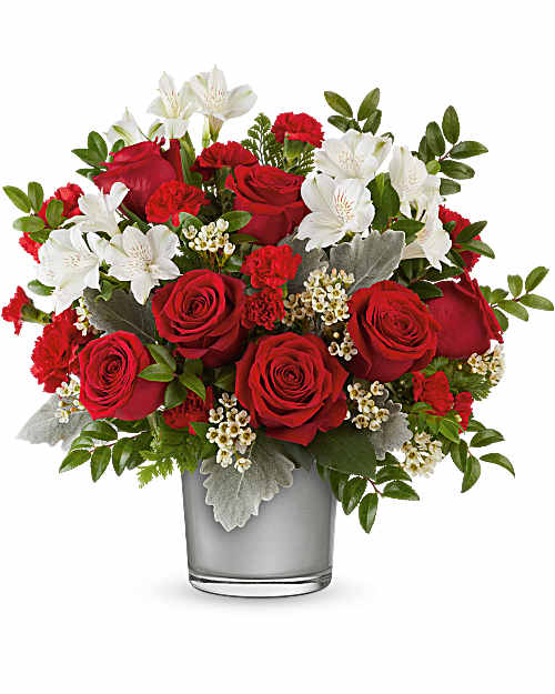 White | Mixed Bouquets | Midnight Kiss Bouquet | Same Day Flower Delivery by Teleflora