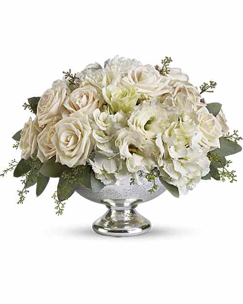 White | Mixed Bouquets | Park Avenue Centerpiece | Same Day Flower Delivery by Teleflora