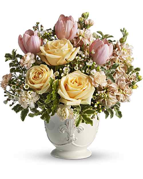 White | Mixed Bouquets | Peaches And Dreams Bouquet | Same Day Flower Delivery by Teleflora